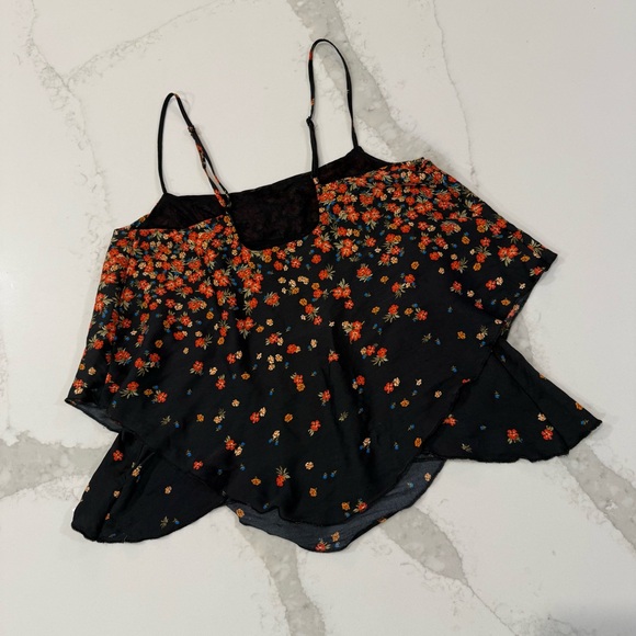 Free People Intimately Let Me Love Asymmetrical Floral Tank Top Women’s XS Black - Picture 11 of 12